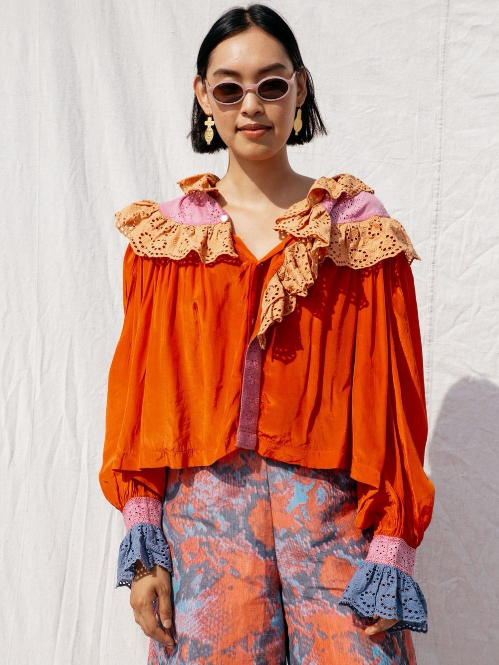 Nikki Chasin Sonnet Top – Tomato Multi